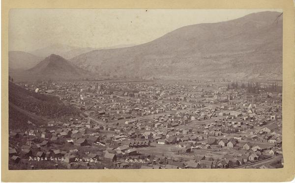 Vintage Aspen Mining Claim Maps and Photographs - Aspen, Colorado Looking toward Red Butte - Vintage Boudoir Card - 5 x 8 inches
