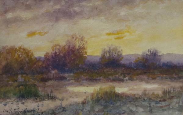 Charles Partridge Adams - Sunset - Watercolor - 5 1/2 x 8 1/2 inches