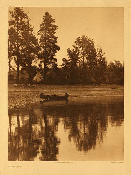 Edward S. Curtis - Plate 254 Kutenai Camp - Vintage Photogravure - Portfolio, 22 x 18 inches