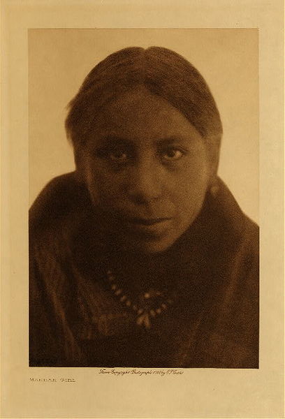 Edward S. Curtis - *50% OFF OPPORTUNITY* Mandan Girl - Vintage Photogravure - Volume, 12.5 x 9.5 inches