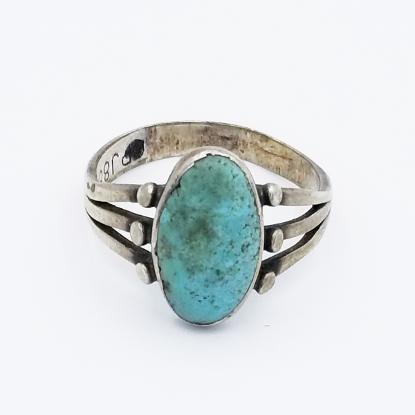 Old Pawn Jewelry - *50% OFF OPPORTUNITY* Navajo Ring with Beautiful Turquoise Stone - Sterling Silver - 9 1/2