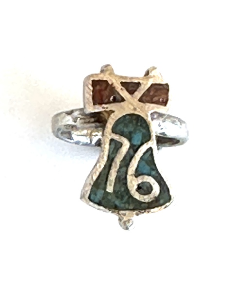 Old Pawn Jewelry - *75% OFF OPPORTUNITY* "76" Ring with Turquoise and Coral