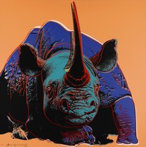 Andy Warhol - Black Rhinoceros - Screenprint - 38 x 38 inches