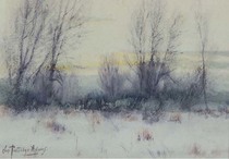Charles Partridge Adams - Untitled Winter Scene - Watercolor - 7 x 5 inches