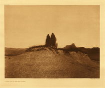 Edward S. Curtis - *50% OFF OPPORTUNITY* Plate 086 A Gray Day in the Bad Lands - Vintage Photogravure - Portfolio, 18x22 inches - Description by Edward S. Curtis: “A cold, cheerless day, when the party of Sioux, wrapped closely in their blankets, rode in stolid silence. An Original photogravure produced in Boston by John Andrew & Son. Taken by Curtis is 1905 in the Badlands of South Dakota and Nebraska.”
<br>
<br>Curtis was largely self-taught in photography, but would go on to win numerous awards and become the friend and associate of the presidents, kings, titans of business and industry, and important tribal leaders throughout the Western United States and Canada. His subscribers were the most wealthy people of his time.