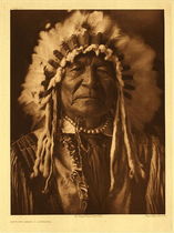 Edward S. Curtis - Plate 153 Sitting Bear - Arikara - Vintage Photogravure - Portfolio, 22 x 18 inches
