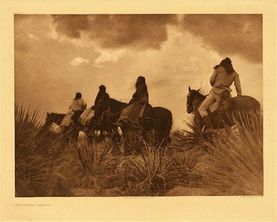 Edward S. Curtis - Plate 009 The Storm-Apache - Vintage Photogravure - Portfolio, 18 x 22 inches
