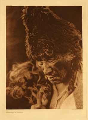 Edward S. Curtis - Plate 639 Oksayapiw - Blackfoot - Vintage Photogravure - Portfolio, 18 x 22 inches