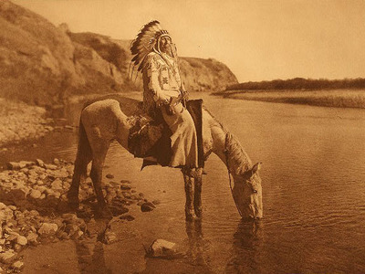 Edward S. Curtis - Plate 644 Bow River - Blackfoot - Vintage Photogravure - Portfolio, 18 x 22 inches
