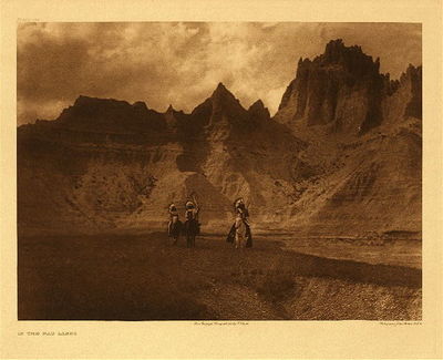 Edward S. Curtis -   Plate 119 In the Badlands - Vintage Photogravure - Portfolio, 18 x 22 inches