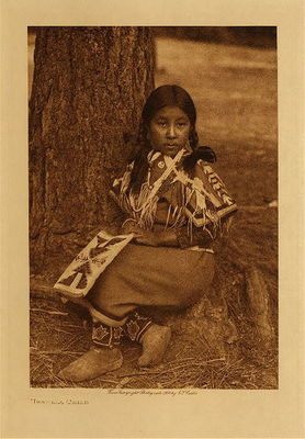 Edward S. Curtis -   Umatilla Child - Vintage Photogravure - Volume, 12.5 x 9.5 inches