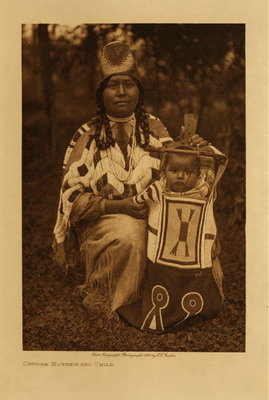 Edward S. Curtis -   Cayuse Mother and Child - Vintage Photogravure - Volume, 12.5 x 9.5 inches