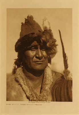 Edward S. Curtis - *50% OFF OPPORTUNITY* Packs Wolf as Numak-Mahana - Mandan - Vintage Photogravure - Volume, 12.5 x 9.5 inches