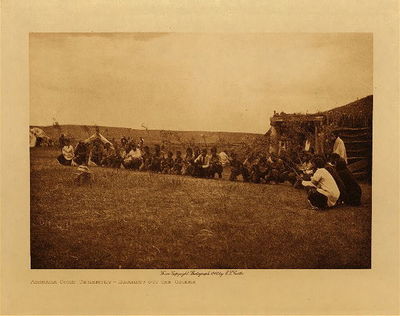 Edward S. Curtis -   Arikara Corn Ceremony  - Bearing out the Osiers - Vintage Photogravure - Volume, 9.5 x 12.5 inches