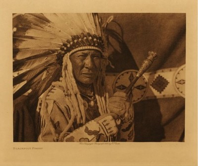 Edward S. Curtis -   Blackfoot Finery - Vintage Photogravure - Volume, 9.5 x 12.5 inches