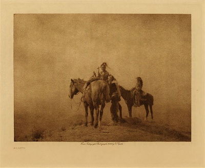 Edward S. Curtis -   Scouts - Vintage Photogravure - Volume, 9.5 x 12.5 inches