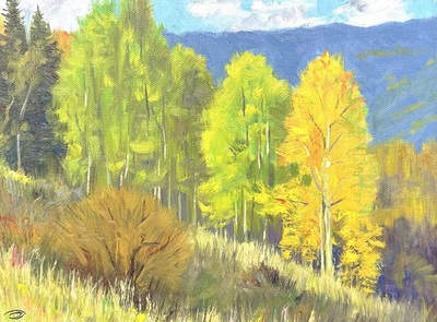 Michael Charron - Below the Ridge - Oil on Canvas - 9 x 12 inches