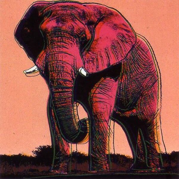 Andy Warhol - African Elephant - Screenprint - 38 x 38 inches