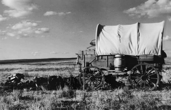 Barbara Van Cleve - Chuck Wagon - Silver Gelatin Photograph - 13 x 19 3/8 inches - Artist Statement: <br> <br>Photography is the means by which my spirit permeates the image I record on film. Hopefully, the viewer will share some of my enthusiasm, excitement, amazement and curiosity, as well as in a vicarious sense, the atmospheric conditions when I make the photograph. The composition and lighting of the image, as well as the arrangement of the lighter and darker areas, help to reinforce those elements of the shade experience of the revelation. The grain of the film is an important part of the image as it helps to accentuate the dust, rain, snow and the atmospheric conditions when the photograph was made.