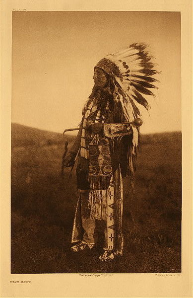 Edward S. Curtis - Plate 087 High Hawk - Vintage Photogravure - 22 x 18 inches