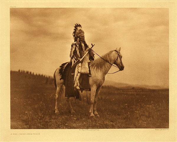 Edward S. Curtis - Plate 271 A War Chief - Nez Perce border=