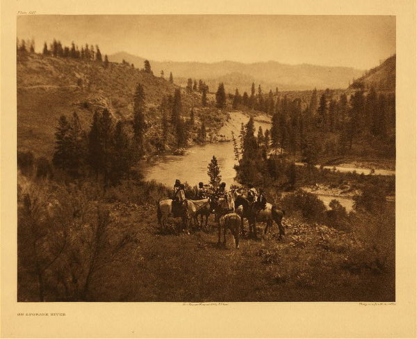 Edward S. Curtis - Plate 242 On Spokane River border=