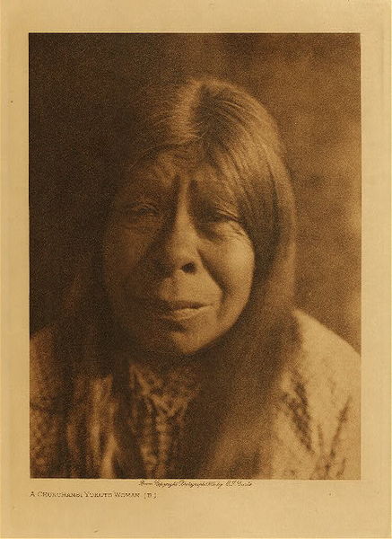 Edward S. Curtis - A Chukchansi Yokuts Woman border=