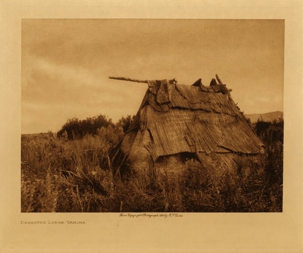 Edward S. Curtis - *50% OFF OPPORTUNITY* Deserted Lodge - Yakima - Vintage Photogravure - Volume, 9.5 x 12.5 inches