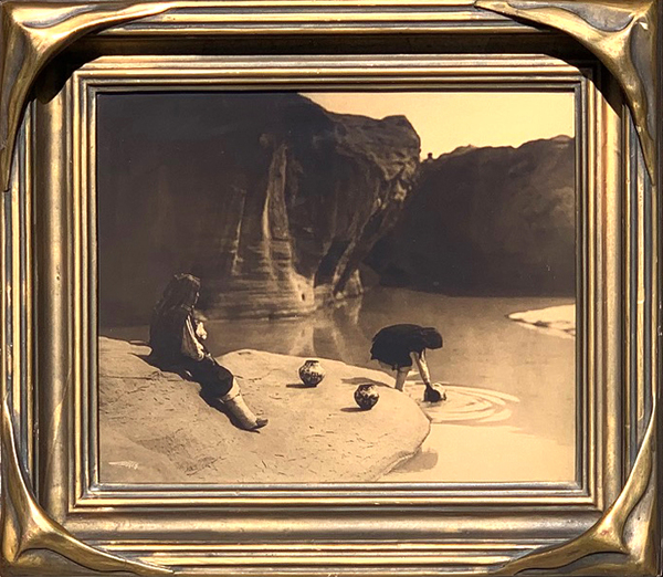 Edward S. Curtis - At the Old Well of Acoma - Vintage Goldtone - 8 x 10 inches - Original Vintage Frame