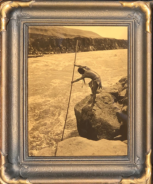 Edward S. Curtis - The Fisherman - Wishham - Vintage Goldtone - 14 x 11 inches