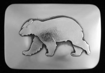 Hayes Silver and Goldsmithing - Belt Buckle: Bear border=
