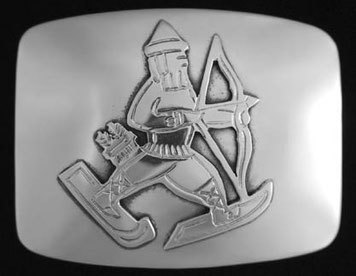 Hayes Silver and Goldsmithing - Belt Buckle: ULLR - Sterling Silver - 1-1/2 inches