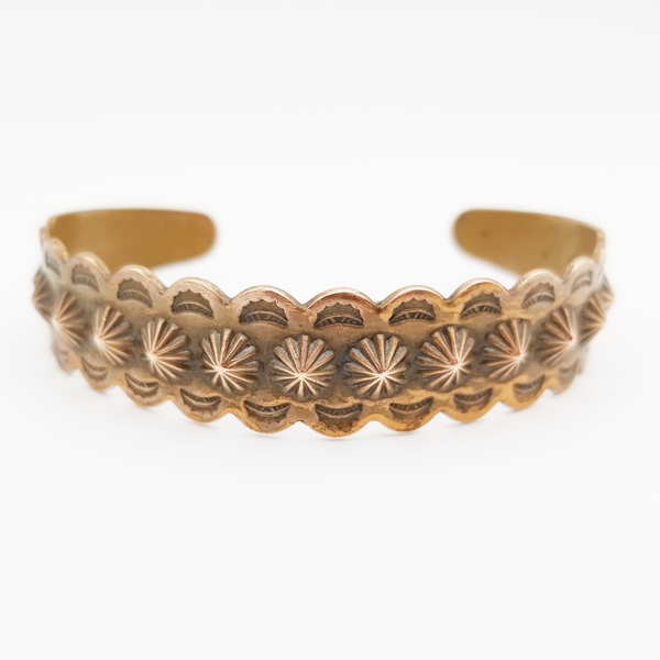 Old Pawn Jewelry - Bracelet: Fred Harvey Stamped Copper Cuff border=