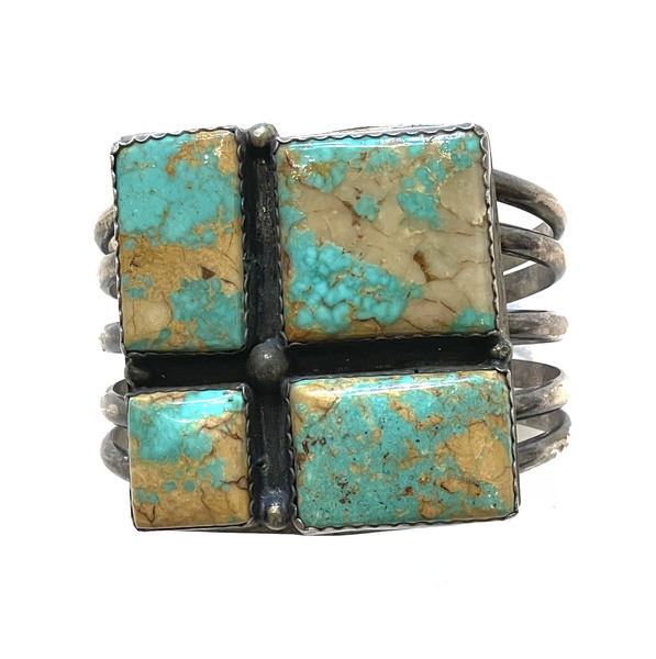 Old Pawn Jewelry - Bracelet: Unique Navajo Four Stone Turquoise border=
