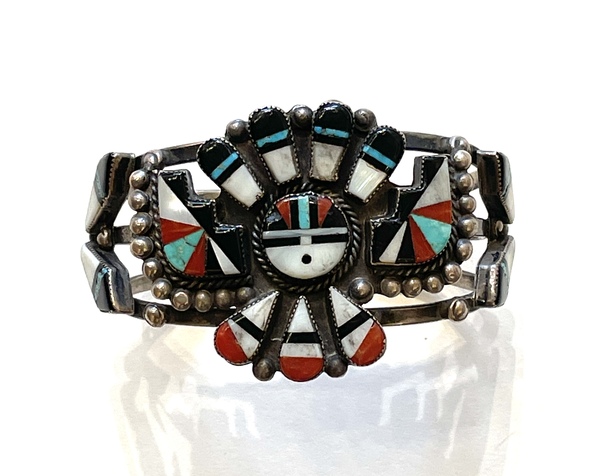Old Pawn Jewelry - Bracelet: Beautiful Zuni Inlay border=