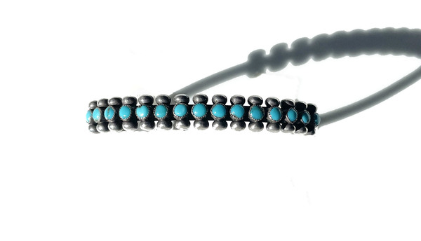 Old Pawn Jewelry - Bracelet: Zuni Snake Eye Turquoise Stackable