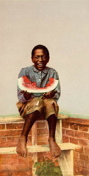 William Henry Jackson - Watermelon Jake - Chromolithograph - 7 x 3 inches