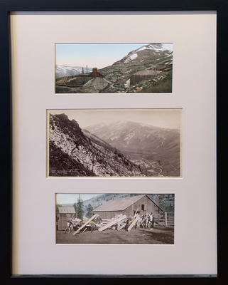 Vintage Aspen Mining Claim Maps and Photographs - Aspen Silver Mines, Castle Creek, Burrows - Vintage Photochrome - Framed: 19 x 13 inches