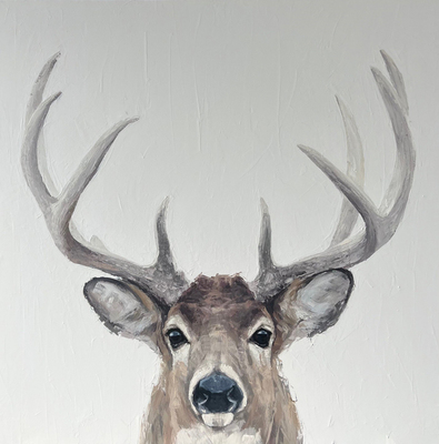 Andrew Bolam - White Tail Deer - Acrylic on Canvas - 46 x 46 inches