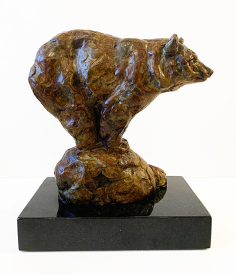 Kenneth Bunn - Balancing Act (Black Bear) - Bronze - 7 3/4 X 4 1/4 X 6 3/4 inches