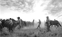 Barbara Van Cleve - Ropin' Em Out - Silver Gelatin Photograph - 26 x 39 inches - Arist Statement:<br><br>Photography has been a life long intense endeavor to share with others what I experience through my senses.  Indeed “Beauty is in the eye of the beholder.”  Photography was a passionate avocation for nearly forty years until 1985 when my first solo exhibit sold out.  That made me believe that I was able to communicate the “spirit” of and an emotional response to the image I photographed.  As a result I know that photography is my true vocation.