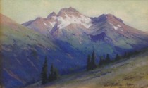  Title: Untitled (Possibly Chair Mountain) , Date: c. 1900-1910 , Size: 5 x 7.5 inches , Medium: Watercolor , Signed: Signed