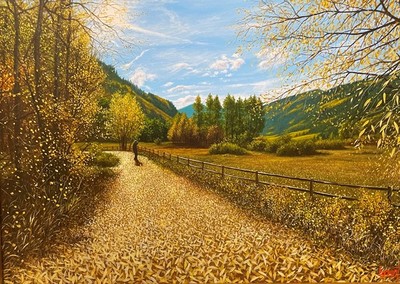 Darren Grant - Fall Morning in the North Star - Oil on Panel - 12 x 16 inches