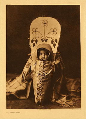  Title:   Plate 266 Nez Perce Babe , Date: 1900 , Size: Portfolio, 22 x 18 inches , Medium: Vintage Photogravure , Edition: Vintage