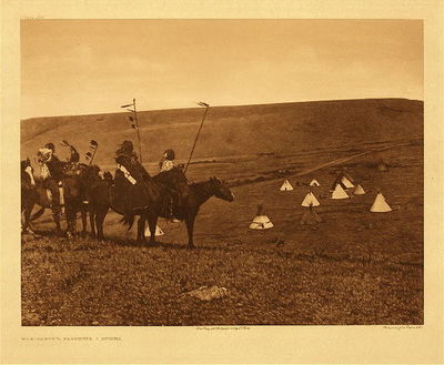  Title: Plate 178 War Party's Farewell - Atsina , Date: 1908 , Size: Portfolio, 18 x 22 inches , Medium: Vintage Photogravure