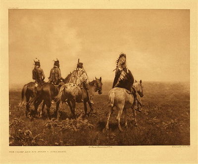  Title:   Plate 137 The Chief and His Staff , Date: 1905 , Size: Portfolio, 18 x 22 inches , Medium: Vintage Photogravure