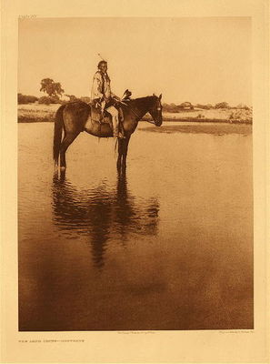 Edward S. Curtis -   Plate 665 The Lone Chief - Cheyenne - Vintage Photogravure - Portfolio: 22 x 18 inches