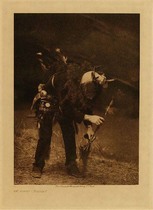 Edward S. Curtis -  *40% OFF OPPORTUNITY* Ga Askidi - Navaho - Vintage Photogravure - Volume, 12.5 x 9.5 inches - The majority of their ceremonies are for curing mental and physical ills and for restoring universal harmony, once disturbed. In these ceremonies, many dry "paintings" or sand altars are made, depicting the characters and incidents of myths.