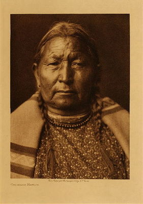 Edward S. Curtis -  *40% OFF OPPORTUNITY* Cheyenne Matron - Vintage Photogravure - Volume, 12.5 x 9.5 inches