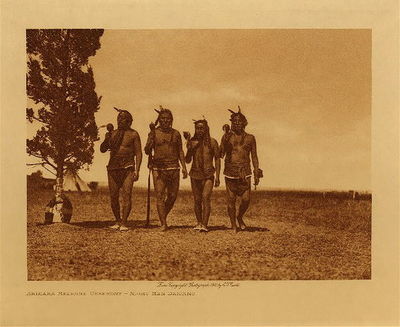  Title: Arikara Medicine Ceremony - Night Men Dancing , Date: 1908 , Size: Volume, 9.5 x 12.5 inches , Medium: Vintage Photogravure